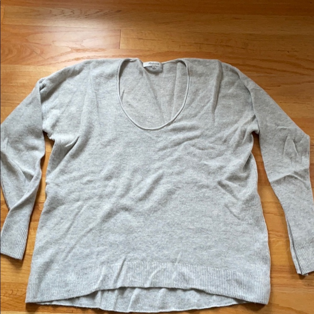Madewell Gray Scoop Neck Sweater